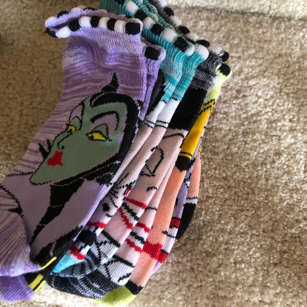 Women's Character Crew Socks - Purple Villain Design new without tags 6 pair